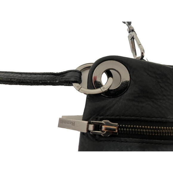 Hammitt Nash Small 2 Crossbody Wristlet Black Pebble Leather - Picture 4 of 9